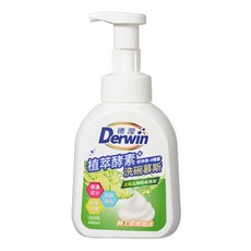 Derwin 植萃酵素洗碗慕斯 500ml 含保濕成分、去除油垢, 1個