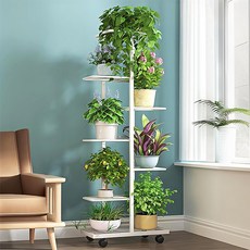 방일 이동식 다층 계단식 다용도 화분선반대, 7단, 흰색