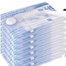 MEIQIHOME 진공 보관 가방 공간 절약 실러 백 의류 베개 이불 담요 침구 여행용 진공 밀봉 백 라지 8개