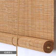 대나무 문발 커튼 대나무발 식당 굵은 원목색 베란다 파티션 가리개 햇빛 여름