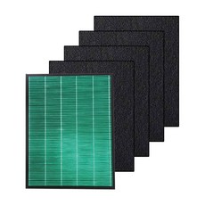 Coway HEPA活性碳 濾網 濾芯 適用AP-1009CH AP-1009 AP-1008 AP-1008DH AP-1010 AP-1012GH 空氣清淨機濾心 1片HEPA濾網 4片脫臭活性碳濾網 替換組 3303466, 1個, 1片抗菌HEPA濾網+4片脫臭活性碳濾網