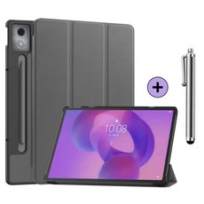 레노버탭 Idea Tab Pro 12.7 2025 아이디어 탭 프로 호환 케이스 북커버 TB-375FC 373FU 케이스나라, 그레이, 1개