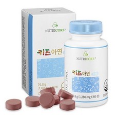 뉴트리코어 키즈 아연 츄어블, 60정, 3개