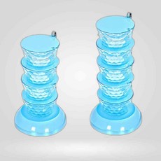 LETEO-중국제조사 회전식 주방양념통 조미료보관용기 소금통 블루5단 미니양념통 백종원양념통