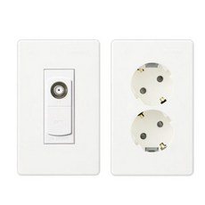 V시리즈 CATV 2방 + 2구 콘센트, 1세트