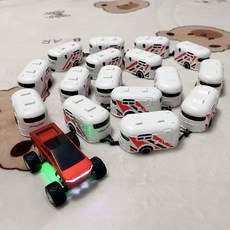 원격 제어 멀티 트레일러 RV 다중 섹션 열차 가능 3단 변속 충전 장난감 자동차, 배터리 25분, 1개, 레드(흰색 16개)+액세서리