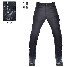 오토바이 라이딩 바지 방풍 방수 통기성 내구성 남성 사계절 기모 방한 팬츠, S, 겨울 기모 블랙 보호구 미포함