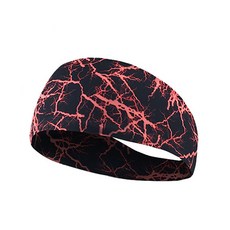 走走去旅行 彈力運動導汗帶 健身止汗帶 吸汗頭帶 運動髮帶 運動頭巾 頭帶 運動頭套, 1個, 閃電紅