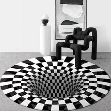 시각 효과가 고양이 유인 크리스탈 플리스 원형 카펫 물 흡수 기능이 강아지 전용 모던 심플 스타일 홈 패브릭