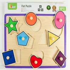 브이커머스 아기원목장난감 원목 꼭지퍼즐 도형