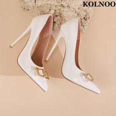 kolnoo new arrival womens stiletto 12cm 하이힐 펌프 에나멜 가죽 슬립온 포인티드 토 파티 드레스 신발 패션 댄스 파티 신발