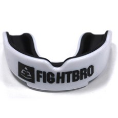FIGHTBRO TAIWAN 專業運動護齒 運動牙套 跆拳道 散打 格鬥 搏擊 泰拳 柔道 可塑型護齒套, 白黑, 1個