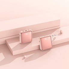 RYZO 도파민 컬러 감성 보조배터리 22.5W 고속충전 20000mAh 내장 3in1 초소형 휴대용 항공반입, 핑크색, KJ-1140