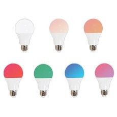 A60 벌브 컬러 램프 LED 8W E26 4가지 색상, 핑크, 단품