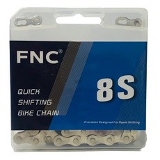 [FNC] 자전거 체인 6단 7단 8단-116L 퀵링크포함 MTB 로드 전기 호환, 실버, 1개