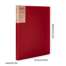 1 팩 빈티지 색상 두꺼운 데이터 북 사무실 금융 계약 송장 보관 폴더 데스크탑 보관 문서 상자, 02 1pcs-red-30pages