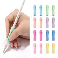 바디스윗 파스텔 실리콘 손가락 보호 연필 그립, 16개, 혼합색상