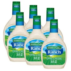 히든벨리 오리지널 랜치 샐러드 드레싱 앤 토핑 Hidden Valley Original Ranch Salad, 710ml, 6개