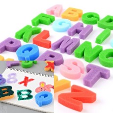 비워크 컬러 알파벳숫자 스펀지 다용도스펀지 미술용품 목욕놀이숫자 미술교구, 숫자