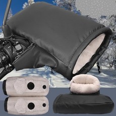 디블리 가죽 양털 미니 방한토시 킥보드 전기자전거 자전거 스쿠터 작은오토바이 양털워머 핸들토시 핸드머프 방한장갑, 1세트, 블랙