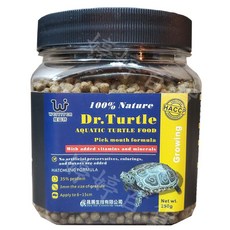 維益特 Dr.Turtle 水龜飼料 挑嘴成長型 中顆粒 適合6-15公分龜 澤龜/台灣龜適用, 1個, 250g
