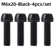 자전거 조향 핸들 바 스템 나사 볼트 호환 M5 M6 20mm 스테인레스 스틸 스페이서, 04 M6x20-BK-4pcs set, 1개