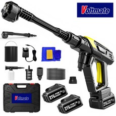 [국내발송] VoltMate 한국 현지 브랜드 AI 무선 고압세척기 고압세차기 휴대용 세차기 6 in 1 다목적 초고압 물총 4000mAh 듀얼 배터리 세트, 1세트
