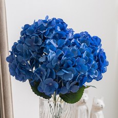 블랜딩수국부쉬 중 47cm 조화 인테리어, 1개, 다크블루
