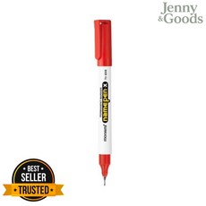 제니앤굿즈 모나미 네임펜X 적색 유성 마킹펜 가는펜 12입