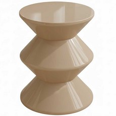 엔조이리빙 모래시계 스툴 3단 인테리어 의자 간이 테이블 화장대 보조 의자, 베이지, 1개