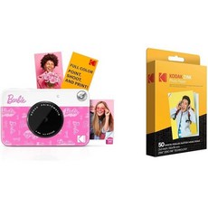 바비 x 코닥 인쇄 자동 풀 컬러 즉석 디지털 카메라 2x3 프리미엄 인화지 50매, Signature Style, 50 Pack of Ppaer