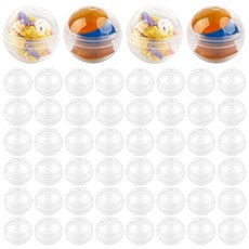 AUEAR 파티 경품용 반투명 소형 원형 캡슐 50팩 1.1인치 자판기 빈 플라스틱 껌통, 500 Pack, 7 Colors