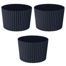 월간리빙 미끄럼 방지 실리콘 컵홀더 컵슬리브, 3개, 블랙