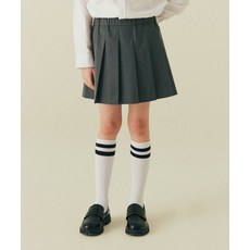 [무신사스탠다드] 키즈 라이트웨이트 밴딩 플리츠 스커트 [미디엄 그레이]