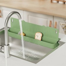 상덕 싱크대 물막이 물튀김 걱정 끝 강력흡착 주방 방수 가드, 1개, 녹색