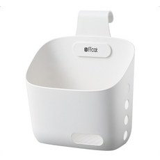 【小米粉】懸掛收納籃 掛籃 收納掛籃 加厚款背掛式塑料收納籃 掛勾置物籃, 白色, 1個