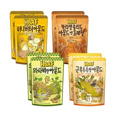 HBAF 바프 아몬드 4종 (허니버터+군옥수수+카라멜+와사비) 40g 2개씩 (총 8개)