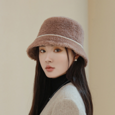 투니스 여성 진주 퍼 버킷햇