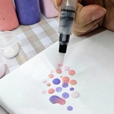 미술작업용 워터브러쉬 물통 일체형 수채화붓 납작
