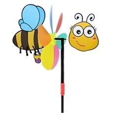어린이미술 실외놀이 곤충그림 바람개비 꾸미기 2p 풍차돌리기 감각통합 회전날개, 1세트, 꿀벌