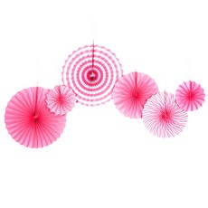 파티짱 파티 페이퍼 팬 세트 행잉데코 가랜드 장식, 핑크