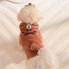 【LINE FRIENDS】經典卡通寵物毛絨裝扮衣，可愛造型，柔軟舒適，兩款可選, 1個, 熊大,S