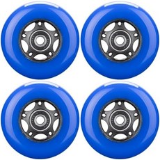 베어링 ABEC-9 및 휠 하키 스케이트 64mm) 스페이서가 실외 장착된 블레이드 4팩(오렌지 / 실내 스케이트용 64mm 다이아 인라인 휠컴 70mm 76mm 플로팅, Blue, 64mm