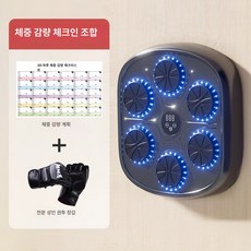 복싱기계 펀치머신 뮤직복싱 음악 복싱트레이닝 기기 블루투스 탄소섬유 패턴 연동 가정용, 기본(9단조절 6개타겟) 글러브 감량스티커포함