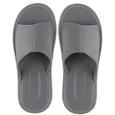 고급 가죽 실내화 호텔 슬리퍼 거실 실내슬리퍼 거실화, 1개, 그레이