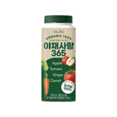비락 유기농 야채사랑365, 190ml, 20개