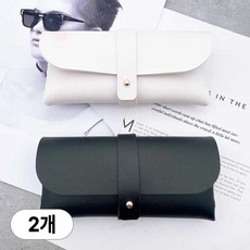아띠꼴로 안경 케이스 지갑 선글라스 가죽 파우치 2개 보관함, 플로랄화이트