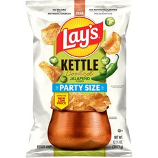 [미국직배송]레이스 케틀 쿡 할라피뇨 감자칩 대용량 Lay's Kettle Cooked Potato Chips Jalapeno Party, 1개