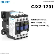 CHINT CJX2 LC1 AC 접촉기 삼상 코일 전압 380V Din 1NO 12A 40A, 11 CJX2-1201, 01 380V용