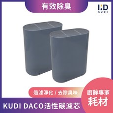 KUDI DACO活性碳濾芯 廚餘機專用 有效除臭 過濾淨化 耗材, 灰色2入, KD-KF4F1-X1